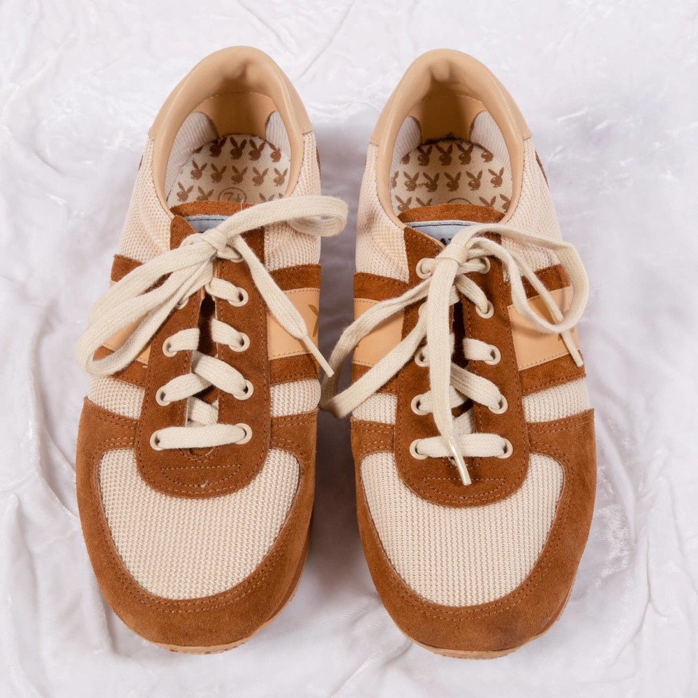 Vintage 80s Brown Playboy Sneakers | Size M 7.5" W 9"